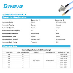 2.4mm 4 Hole Flange Female to GPPO Female .086″ Semi-flexible Cable, DC-50GHz