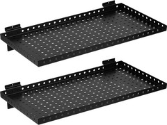 Heavy Duty Slatwall Shelf 24x12Inch, Steel Slatwall Accessories Storage Rack for