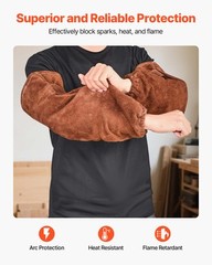 VEVOR Leather Welding Sleeves Heavy Duty Cowhide Flame Resistant Work Sleeves