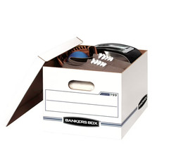 10 Pack, Bankers Box Basic Duty Latter/Legal File Storage Box with lids, White.