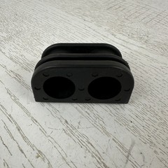 Black Rubber Dual Hole Cable Grommet Firewall Pass-Through Wire Organizer 2.5in