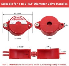 Gate Valve Lockout Device, 1-2.5 Inch, OSHA Compliant for Maximum Safety