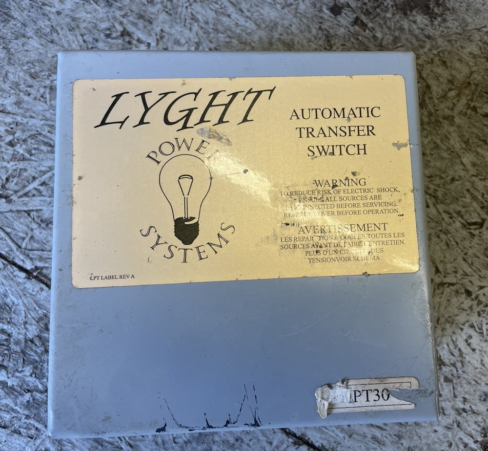 Lyght Power Systems LPT30 30A 120/240V AC Hardwired Transfer Switch, Gray
