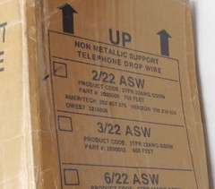 750 ft of General Cable 2090008 2PR AWS 2TPR 22AWG Glass Supported Drop Wire