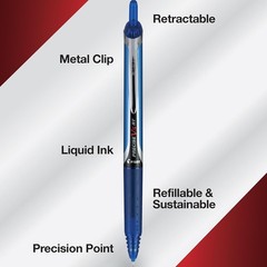 PILOT Precise V5 RT Refillable & Retractable Liquid Ink Rolling Ball Pens, XFine