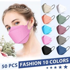 KN95 Face Masks Disposable Adults – 50 Pack 5 Layer Protection Dust Breathabl…