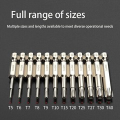 Torx Long Magnetic Impact Rated Screwdriver Drill Driver Bits T5-T40 PROFESSIONA