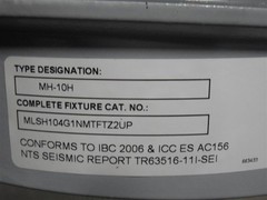 EGS / Appleton Mercmaster III 100W Metal Halide Light Fixture MLSH104G1NMTFTZ2UP