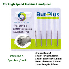 Wave Dental Carbide Burs FGOS Surgical Length 25mm Friction Grip FG 19mm Round