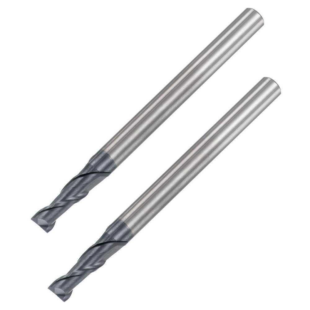3.5mm Dia 4mm Shank HRC45 Carbide AlTiN Coated 2 Flute Square Nose End Mill 2pcs