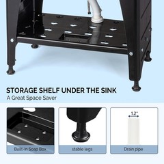 32.3 in x 22.4-Inch Indoor and Outdoor Utility Sink with Faucet High Quality New