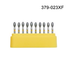 10Pcs Dental Diamond Burs 379/023XF FG Egg Football Extra Fine Grit High Speed
