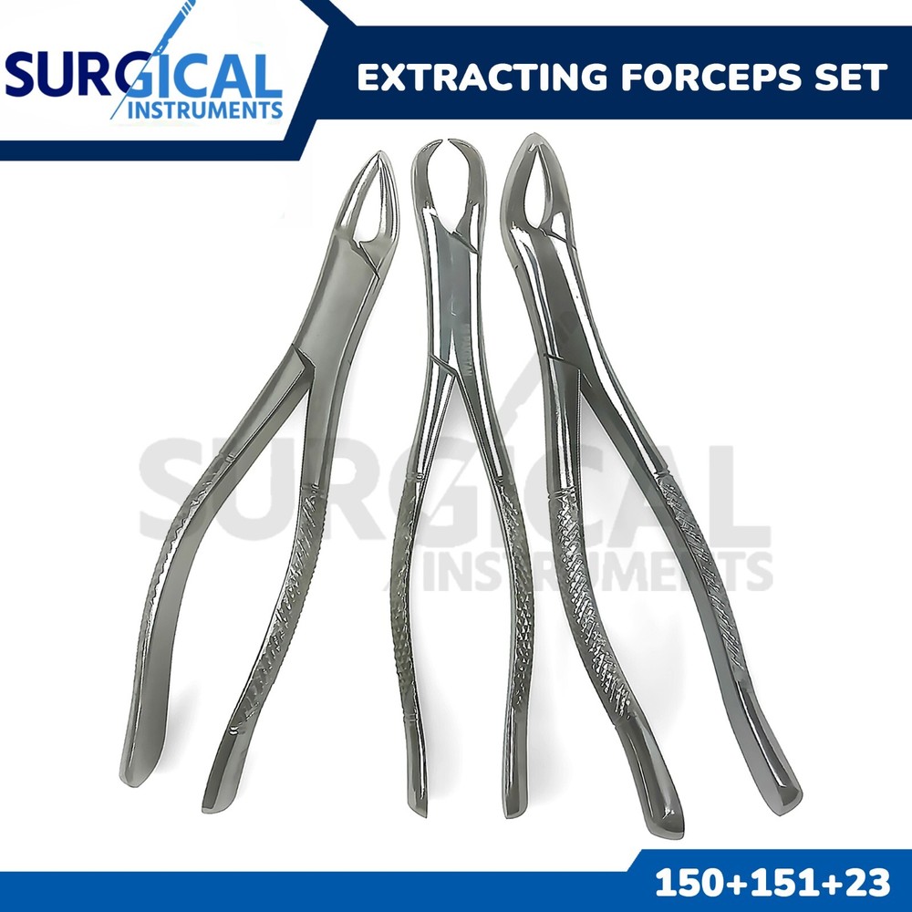 Dental Extracting Extraction Forceps # 150+151+23 Surgical Instruments German GR