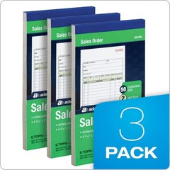 Customizable 2-Part Carbonless Order Books – 50 Sets per Book, 3-Pack