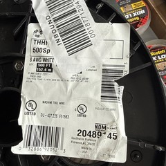 SOUTHWIRE 8AWG STRANDED COPPER THHN WHITE WIRE 500FT SPOOL *BRAND NEW* 600v