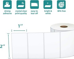 12 Roll 2″x1″ Direct Thermal Labels 1300/Roll Barcode FNSKU / UPC / FBA Labels