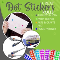 Royal Green Color-Coding Dot Stickers on Rolls 10MM (3/8 Inch) 3000 Labels