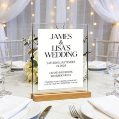 5″x7″ Acrylic Sign Holder with Wood Base Wood Sign Holder Vertical or Slant B…
