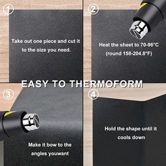 Black ABS Plastic Sheet 8″ x 12″ x 0.04″ Flexible DIY Material 1mm Thick 6 Pack