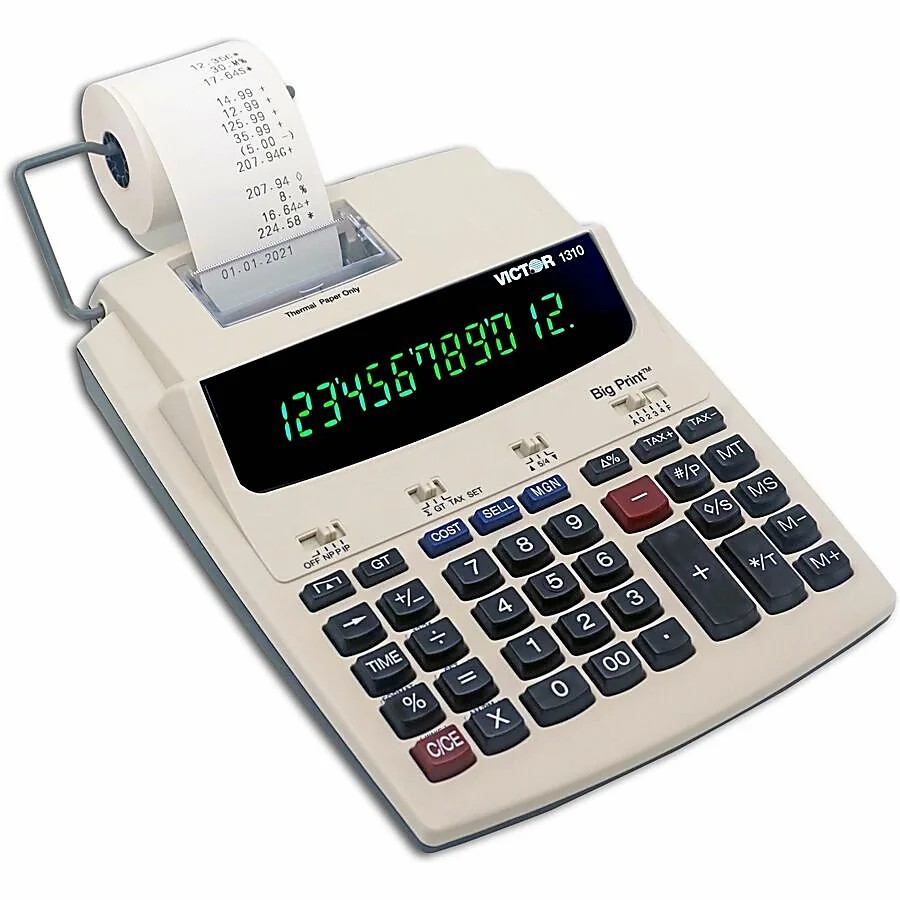 Victor 1310 Big Print Commercial Thermal Printing Calculator, 10-12-Digit