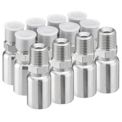12 Pack 1/2″ I.D. Hose x 1/2″ NPTF Male Hydraulic Hose End Swivel Crimp Fittings