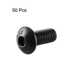 50pack M5x12mm 10.9 Alloy Steel Button Head Hex Socket Cap Screw Bolt Black