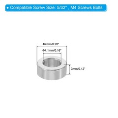 M4 Aluminum Spacers, 10 Pcs Metal Spacer Aluminum 4.1mm ID x 7mm OD x 3mm L