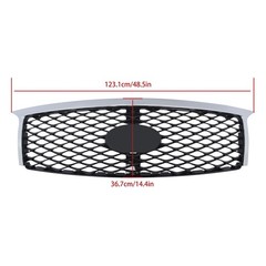 Front Upper Mesh Grille Lower Bumper Trim Chrome Camera Hole QX80 2015 2016 2017