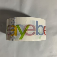 3 Rolls ~ 2″ x 75 yds eBay Color Logo Branded Packaging Tape White Multicolor