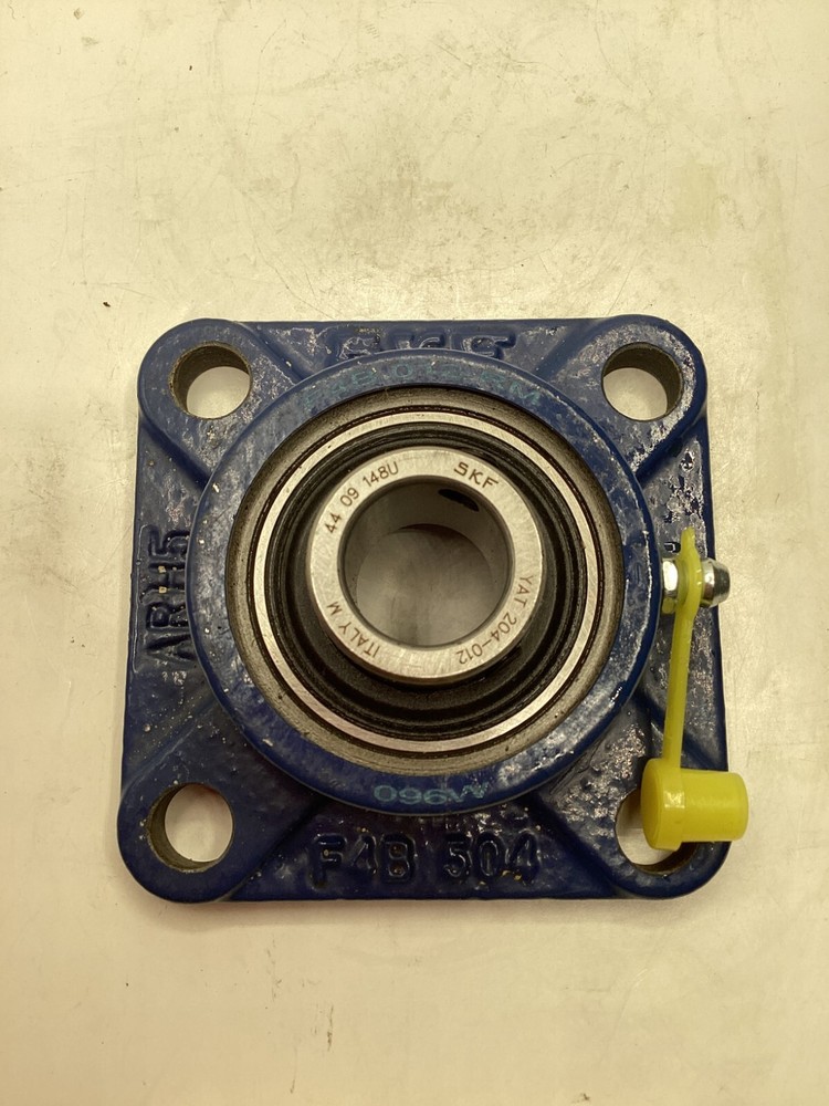 Genuine SKF F4B012-RM, 204-012 Square Flanged Ball Bearing Blue