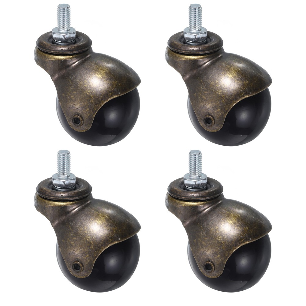 4pcs 2 Inch Ball Caster Wheels Threaded Stem Caster Bronze