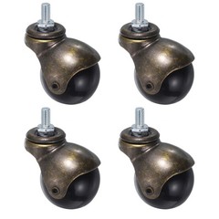 4pcs 2 Inch Ball Caster Wheels Threaded Stem Caster Bronze