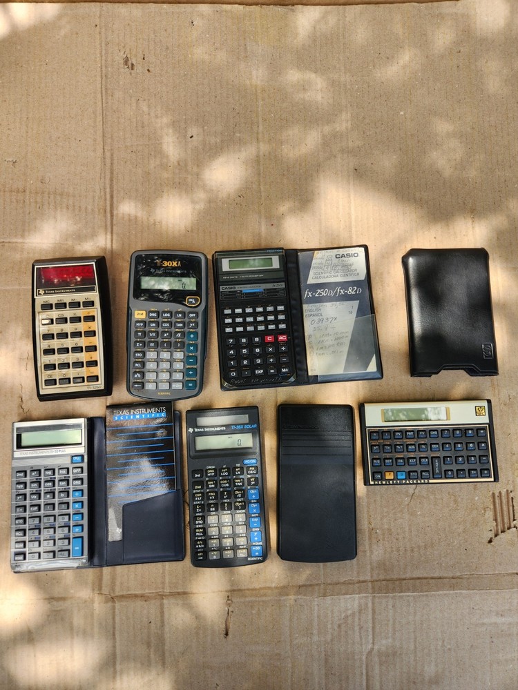 Lot Of 6 Calculators Vintage Retro