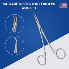 McCabe Facial Nerve Dissector 14cm Curved Smooth Jaws Sharp German Grade Steel