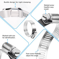 Hose Clamps Assortment Kit Are Used For Home Garden Automotive Connections 24PCS