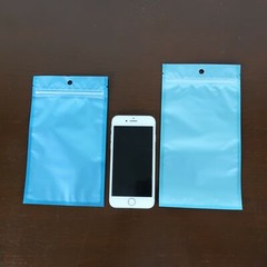 Flat Clear/Blue/Silver Mylar Zip Seal Bag Pouch with Hang Hole Variety QTY Sizes