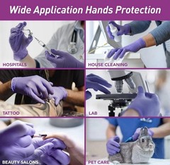 MED PRIDE Blue Nitrile Exam Gloves Medical Disposable Powder & Latex-Free 200ct