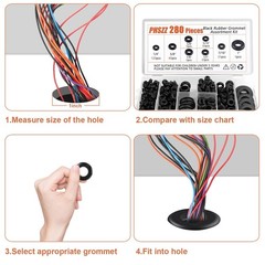 280 PCS Rubber Grommet Assortment for Electrical and Automotive Use