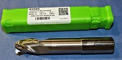 HELICAL Carbide End Mill 3/4 dia. 3 flute 1 ” LOC 0.190″ CR 3 ” Reach 4-1/2 OLA