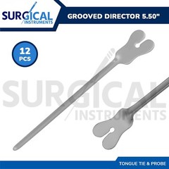 12 Pc Grooved Director with Tongue Tie & Probe 5.50″ 14cm Stainless German Grade