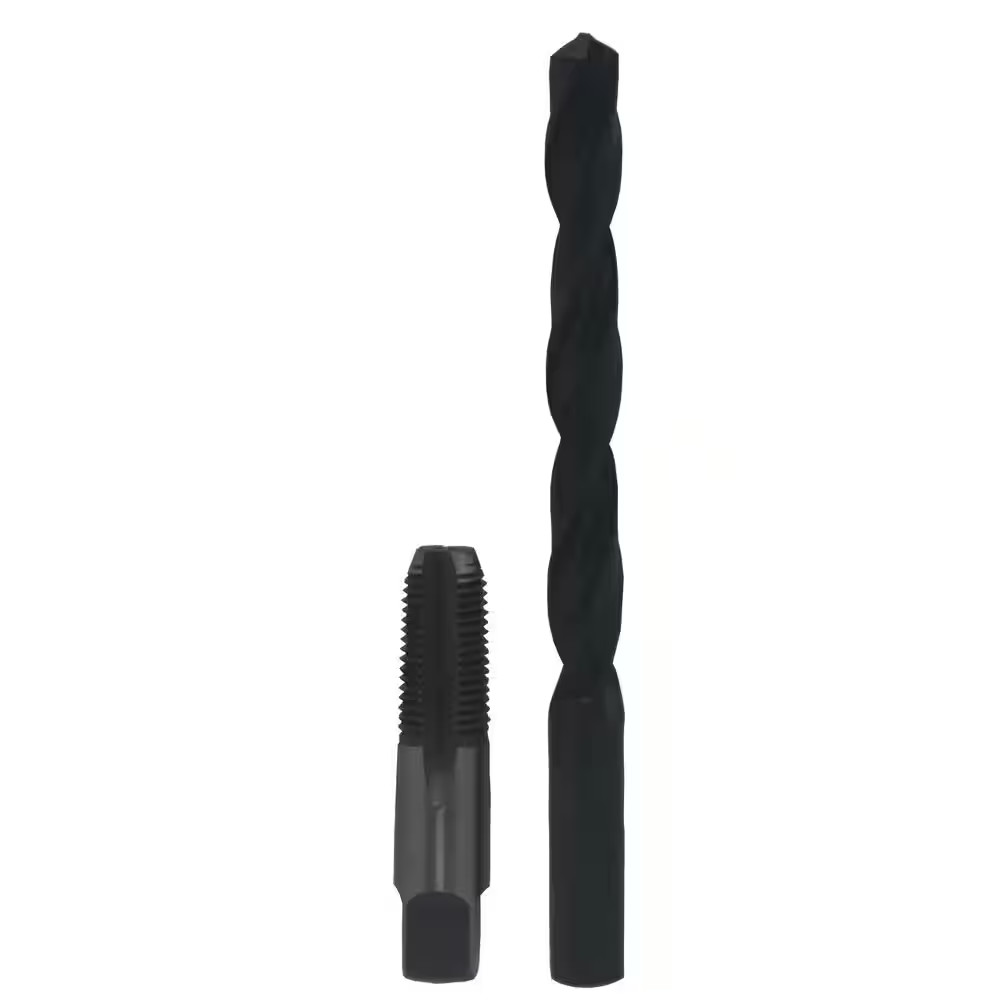 1/4 In. Carbon Steel NPT Pipe Tap and 7/16 In. High Speed Steel Drill Bit Set (2