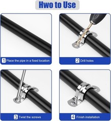 30Pcs 1-1/4 Inch Stainless Steel Conduit Clamps, 2 Hole Strap U Bracket Rigid…