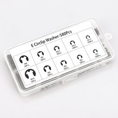 580PCS Black Alloy Steel E-Clip Assortment Kit, E-Clip Assortment Set Include…