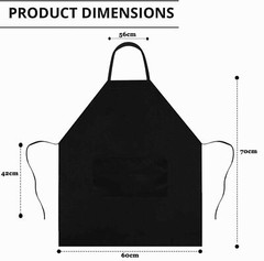 Kitchen Chef Bib Apron Cooking 2 Pockets Waterproof Butcher Catering Restaurant