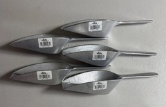 Update International ASFB-250 (Lot Of 5) Aluminum 7 Oz. Flat Bottom Scoop *NEW