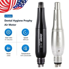 1-5 Dental Hygiene Prophy Handpiece Air Motor 4Holes 4:1 Nose Cone 360°Swivel