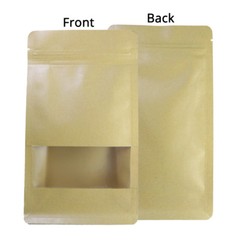 Many Sizes for Kraft Paper Stand up Zip Lock Gusset Side Bag Pouch w/ Window M33