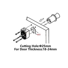 Set of 3 Push Button Lock for RV Motorhome Boat Cabinets