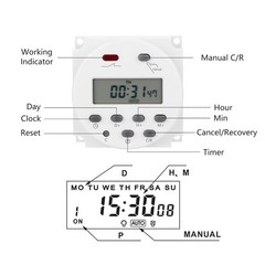 DC 12V Digital LCD Weekly Timer For Programmable Relay Switch 16A 17 On/Off
