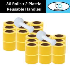 3″ x 1000′ 80 Gauge Cast Narrow Banding Stretch Wrap Yellow Shrink Film 36 RLS